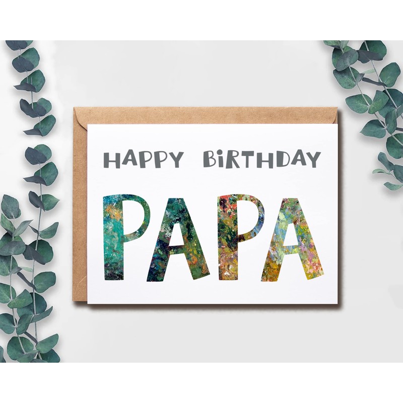 EruditeGifts Happy Birthday Papa, 5 x 7 Inch Card, Blank