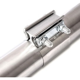 aleawol 2pcs 2.5in Exhaust Clamps, Lap Joint Exhaust Band Clamp, Car Exhaust Pipe Clamps Stainless Steel Exhaust Clamps for Exhaust Pipes Muffler Ends and Exhaust System Connection