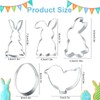 Easter Bunny Cookie Cutter, Pack of 5 Rabbit Cookie Cutters,