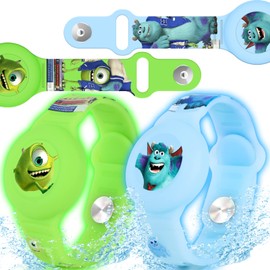 2 Pack AirTag Bracelet for Kids, Waterproof Cute Cartoon Air tag Holder Kids with Watch Band Design, Full Coverage Anti-Lost Silicone Airtag Hidden Accessories for Children (Luminous Version)