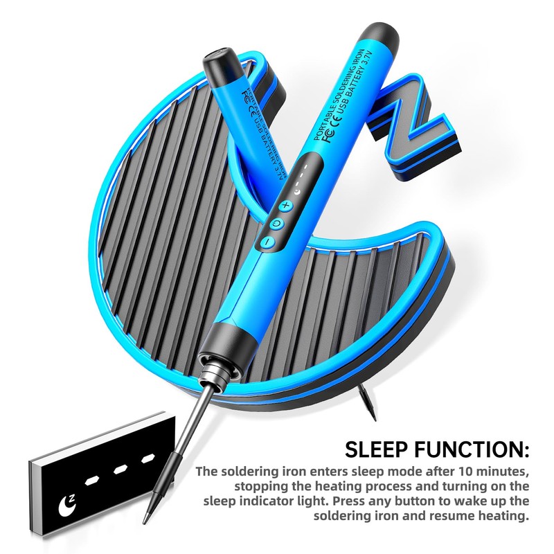 Cordless USB Rechargeable Portable Soldering Iron, Digital adjustable display screen,