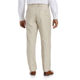 Oak Hill by DXL Men's Big and Tall Linen-Blend Suit Pants Flax 48 x 30