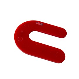 Glazelock Econo19 1/8" Thick Shim 3" L x 2 5/16" W with 3/4" Slot U-Shaped Horseshoe Plastic Flat Shims Red (100, 1/8 inch)