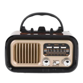 Cocoarm Retro -Lautsprecher Vintage-Radio mit 5.0 AM/FM/KW Solarstrom Tragbares Radio für Notfälle Outdoor Camping Reisen Wohnkultur (Black)