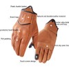 Harssidanzar Motorcycle Gloves Men with Genuine Goatskin Leather GM028,Tan, Size