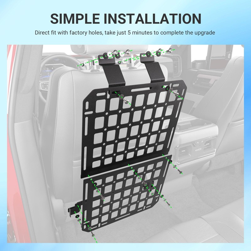 2PCS Seatback Molle Panel Compatible with 2022-2026 Toyota Tundra
