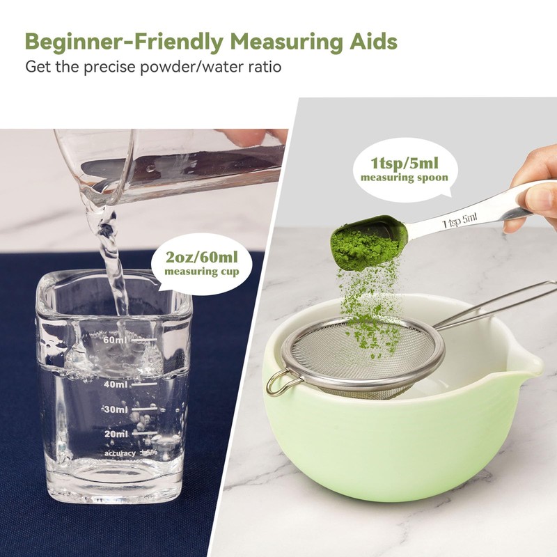 Joiish 10-Pcs Matcha Kit Set, Whisk and Bowl with Spout