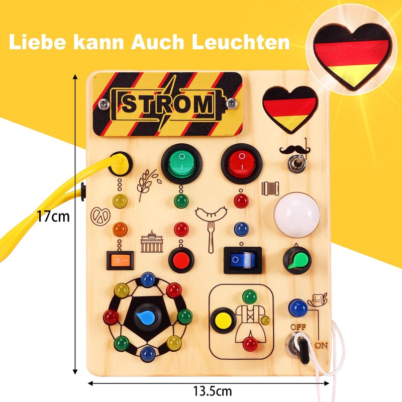 Ceoffo Montessori Toy Busy Board with LED