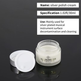 Silver Polishing Cream - Removes Tarnish Oxidation from Sterling Silver for Flute,Clarinet,Trumpet. Musical Instruments,30g
