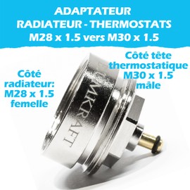 BLUMKRAFT Pack of 2 Radiator Adaptors Compatible with COMAP/SAR / M28 x1.5 Female to Thermostat/Thermostatic Head M30 x 1.5 Male M28-M30 M28F-M30M