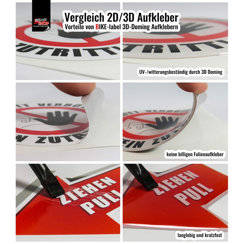 BIKE-label Sticker 3D Alarm Secured Object Monitored 45 x 135
