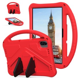 EabHulie Case for Tecno MegaPad 11 11-inch, Kids Friendly Durable Lightweight Handle Stand Shockproof Protective Cover Red