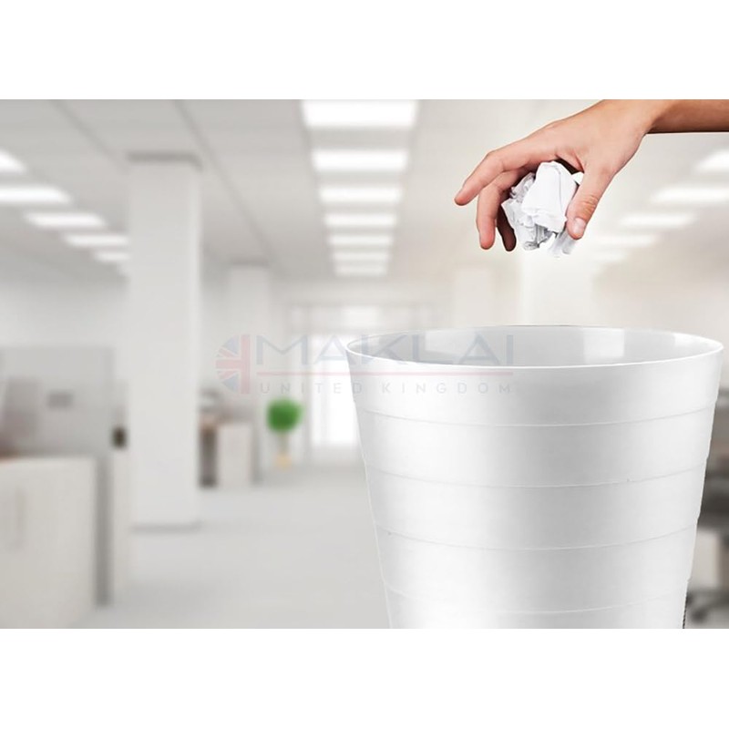 MAKREL 6 Litre Round Plastic Rubbish Bin for Bedrooms, Bathrooms,