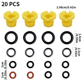 Zalizr 20 Pcs O-Ring Set Compatible with Karcher K2 K3 K4 K5 K6 K7 Lance Hose Nozzle, Rubber Seal Replacement for 2.640-729.0, Pressure Washer Spare Accessories