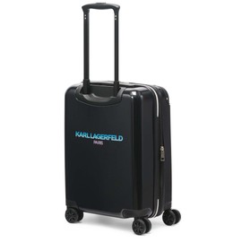 Karl Lagerfeld Paris Flowers 21" Upright Luggage, Black