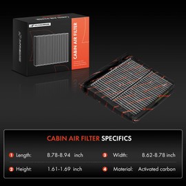 A-Premium Cabin Air Filter with Activated Carbon Compatible with Subaru Forester 2019-2024 2.5L, WRX 2022-2024 2.4L
