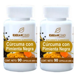 Cápsulas De Cúrcuma Y Pimienta Negra  2 Botes Sin Sabor                                                                                               