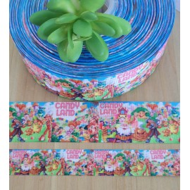 Unbranded 7/8 & 1.5" (1 YD) Candyland Grosgrain Ribbon Board Game  Lolly Mr. Mint Gloppy - 7/8 Inch