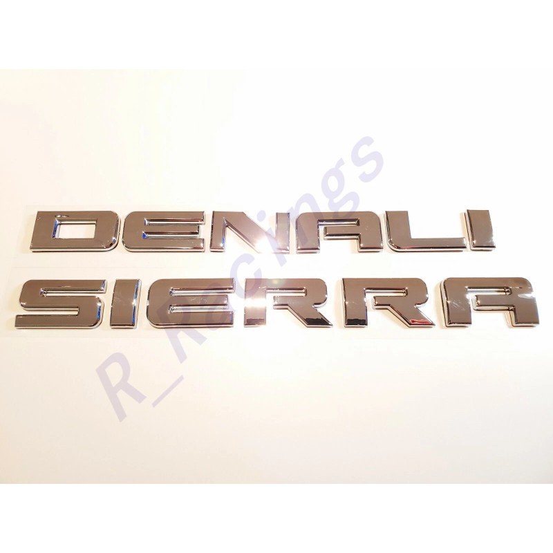 GM 4PCS Chrome Denali Sierra Emblem Letters Fit GMC Sierra