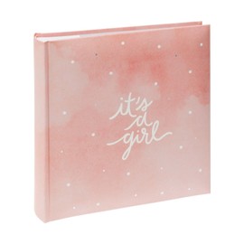 Kenro 'It's a Girl' Metallic Silver Dots Pastel Pink Baby Picture Photo Album 200 Photographs 6x4/10x15cm - KB601PK
