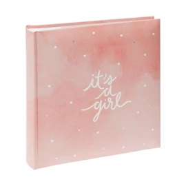 Kenro 'It's a Girl' Metallic Silver Dots Pastel Pink Baby Picture Photo Album 200 Photographs 6x4/10x15cm - KB601PK