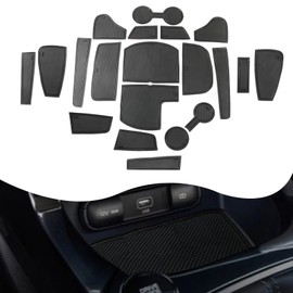 YEE PIN Seltos 2021 alfombrillas para puerta de puerta con ranura para puerta de Kia Seltos 2021, accesorios de forro de consola central antideslizante, alfombrillas de goma antipolvo, 18 piezas/juego