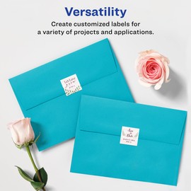 Avery Matte White Square Labels with Sure Feed, 3/4" x 3/4", 4,000 Matte White Printable Labels