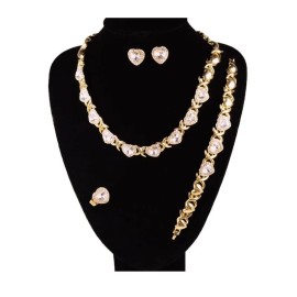 Unbranded HUGS &KISSES Xo Set Necklace Bracelet Earrings Ring 18k Layered real gold filled