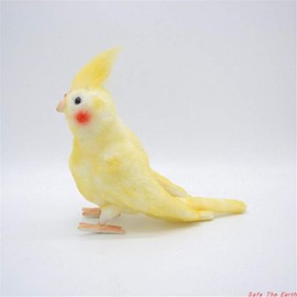 TAMMYFLYFLY - Peluche realista de pájaro de loro cacatúa de peluche con pájaro amarillo