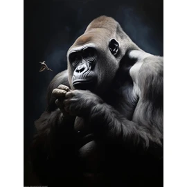 Gorilla and Butterfly on Finger 5D Diamond Art Painting Kits Round Full Drill Diamond Art DIY Paint by Diamond Number Kits for Beginners Easy Cross Stitch for Wall Decoration(30x40cm)(3)