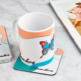 Taza para café Mariposas Personalizada con tu nombre, Taza para té Mariposa Personalizada con tu nombre 325ml (11oz)