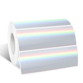 Yeachlaing 1" x 3" Holographic Thermal Label Stickers,Printable Rainbow Glitter Thermal Printer Sticker Labels for Gift Wrapping, Self-Adhesive Name Price Tag DIY Custom Logo Design (500 pcs)