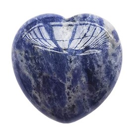 "N/A" Angelgogo 1 Pcs Natural Sodalite Palm Worry Carved Heart Love Stone,1.57 inchs Crystals and Healing Stones