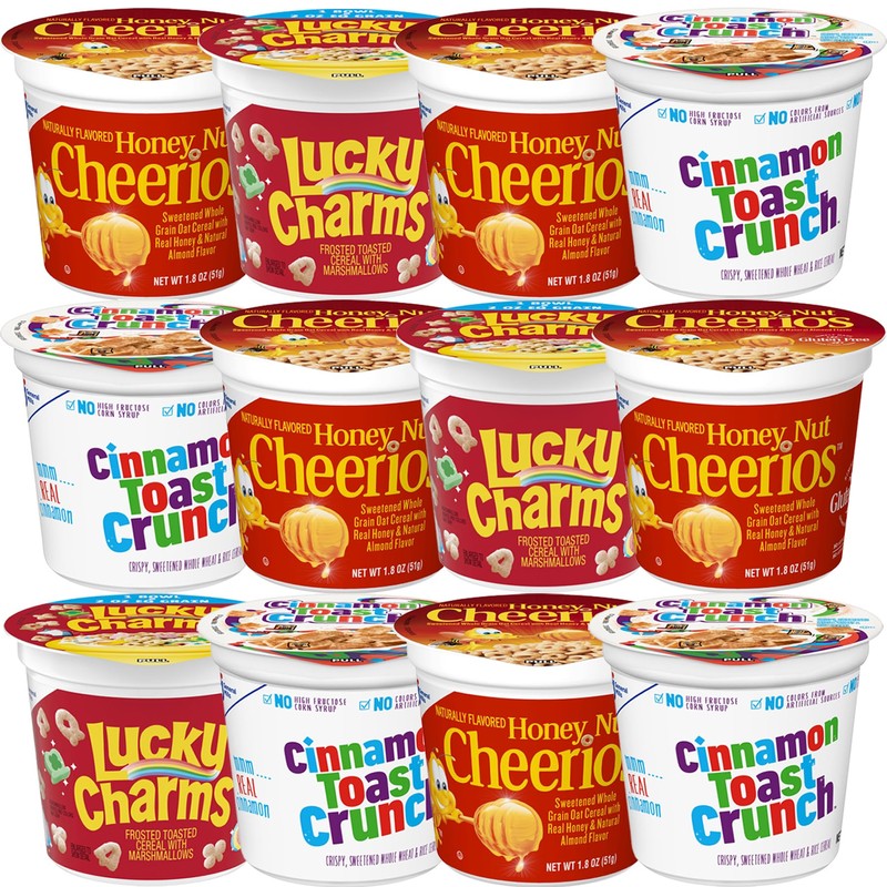 Cereal Cups Variety Pack - Single Serve Breakfast Cereal Assortment