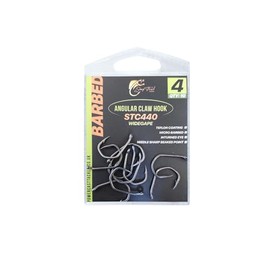 Angular Claw Carp Hooks Wide Gape - STC440, PTFE Coated Barbed/Barbless Claw Hooks size 2 to 8 for Carp fishing (Barbed, 4)