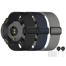 Laband 3 Pack Sport Nylon Watch Bands Compatible with Garmin Instinct 3 45mm/Instinct 2 Solar/Instinct, 22mm Soft Stretchy Breathable Replacement Strap for Garmin Instinct Tactical/Tide/Esports/Solar