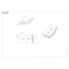 Ranbo Square Frameless Glass Clamp Connector/Shower Door Fixed Panel/Glass-to-Glass Corner Clamp,304 Stainless Steel,for 5/16" - 1/2" (8-12 mm) Thickness Glass,2 PC,Matte Black