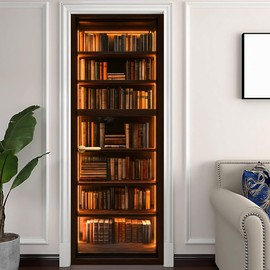 BVBOX 3D Door Decals Stickers Peel Stick Wall Murals Vinyl Wallpaper Self-Adhesive Mural Door Covers Decorative for Furniture Home Decor Wrinkle-Resistant Waterproof