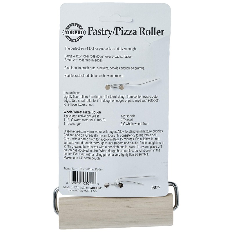 Norpro Wood Pastry/Pizza Roller 4in/10cm