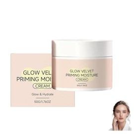 Crema hidratante Glow Velvet Priming, prebase para difuminar los poros y fijar el maquillaje, humectante y prebase en uno para una textura suave para 