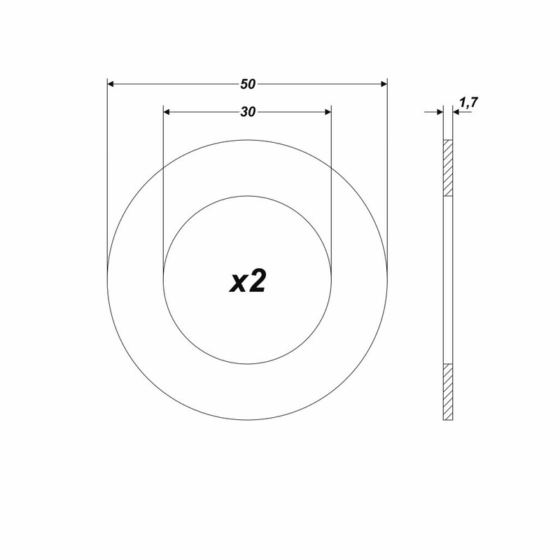 werkzeugundzubehoer_com Reducing Rings Diameter 50 mm / 30 mm (Pack