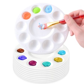 Painting Palette, Mixing Palette, Children's Mixing Palette, Watercolour Mixing Palette, for DIY Art Painting, Painting and Crafts, for Beginners, Artists, Adults (Pack of 12)