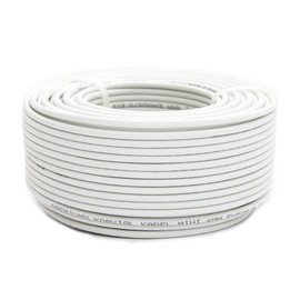 Premium X 25 m Mini Coaxial Satellite Cable 4 mm Extra Thin White Coaxial Antenna Cable Double Shielded for Satellite Cable DVB-T Ultra HD 4K 3D