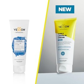 YELLOW PROFESSIONAL CURLS CURLY LEAVE-IN CREAM 200 ml Tratamiento protector efecto anticrespo para cabello ondulado, rizado y afro POTENCIADO CON BAOB