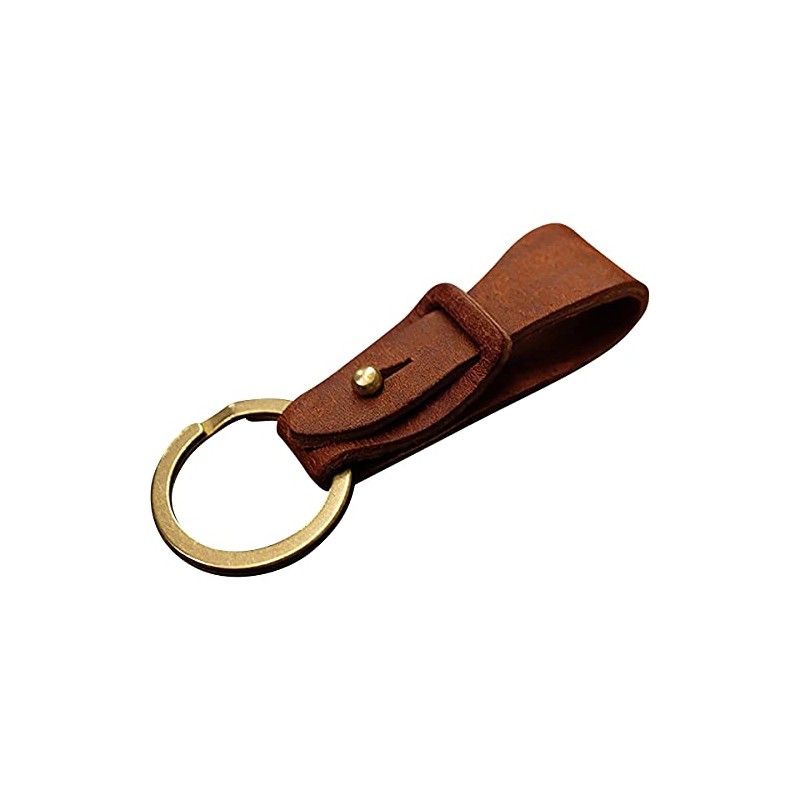LITSTA Pueblo Keychain, Italian Leather, Key Chain, Brick red
