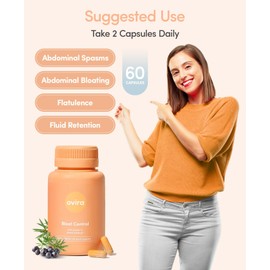 Ovira Bloat Control Supplement with JUNICLEAR - 60 Capsules for Gas and Bloating Relief | Effective Debloating for Women and Men | Helps Water Retention & Promotes Digestive Health - Pack of 4