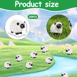 MUYAPAY Pack of 20 Mini Sheep Figures, Cute Decorative Sheep Garden, Waterproof Resin Sheep Figures, Reusable Sheep Decoration, for Moss Landscape, Fairy Garden Decoration, Sheep Lovers, DIY Crafts