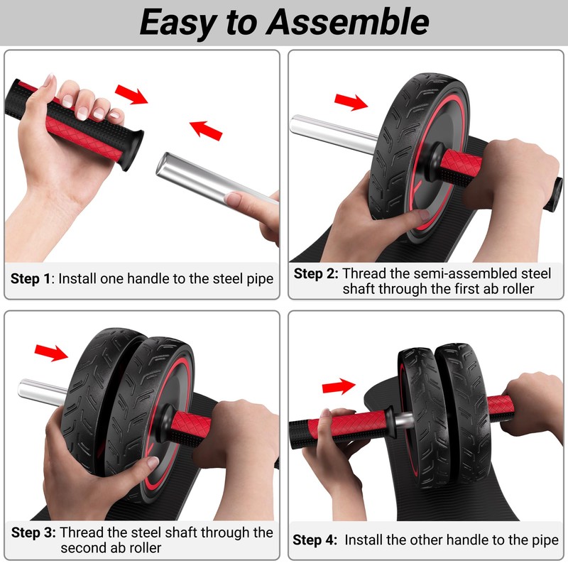 READAEER Ab Roller Wheel, Heavy Duty Workout Equipment for Home