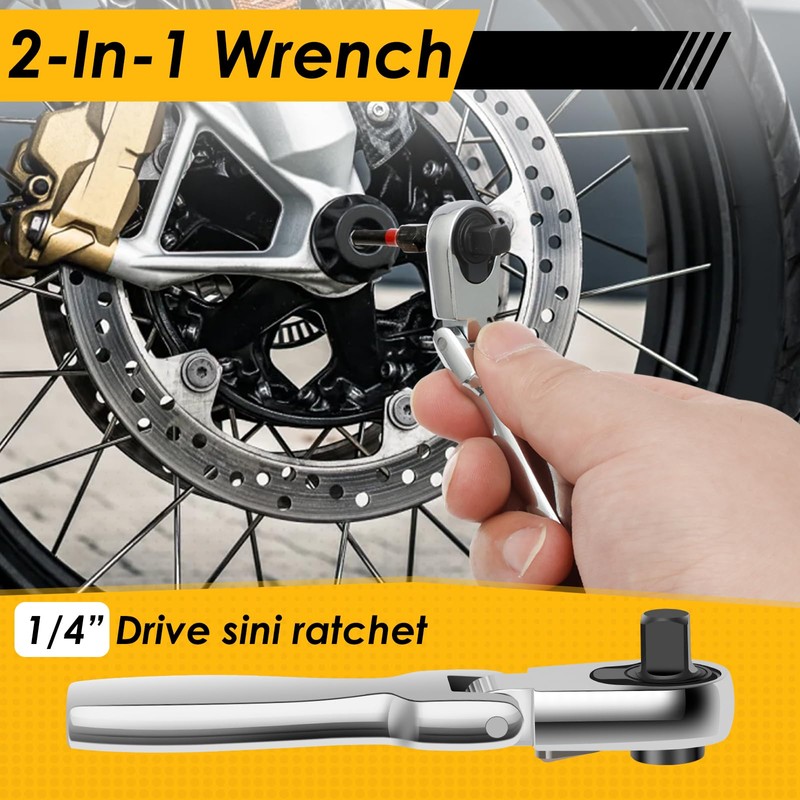 Mini Ratchet Wrench Set Chrome Vanadium Steel Flex Head Ratchet