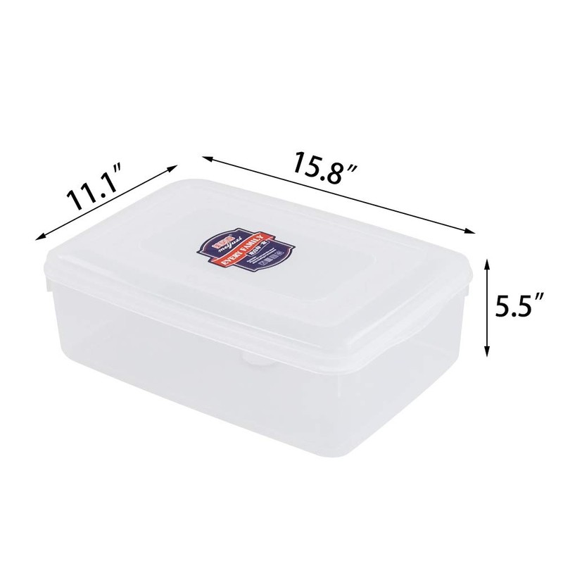 Ucake Clear Plastic Storage Bin with Lid, 2 Packs